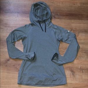 Nike pro grey hooded sweatshirt